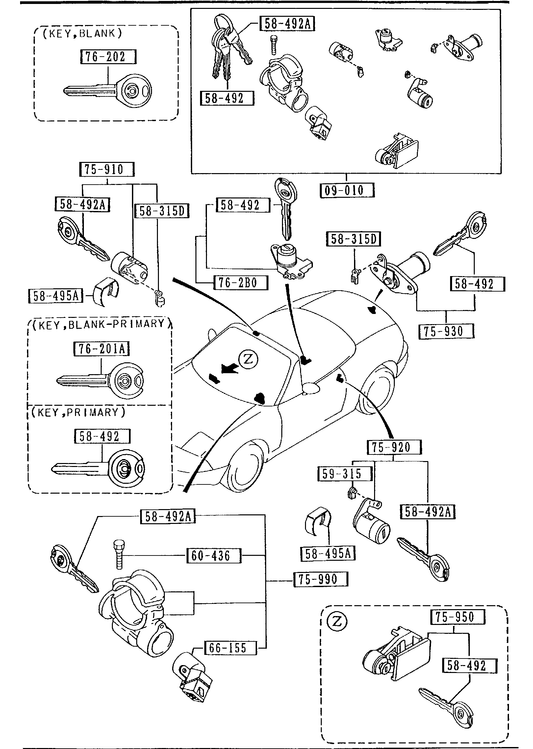 KEY SETS [1993 MIATA] - Garage 56 Engineering