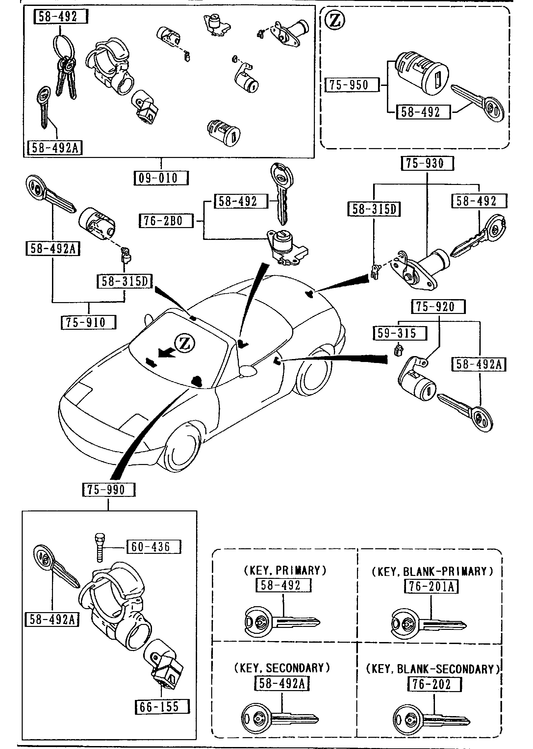KEY SETS [1994 Miata] - Garage 56 Engineering