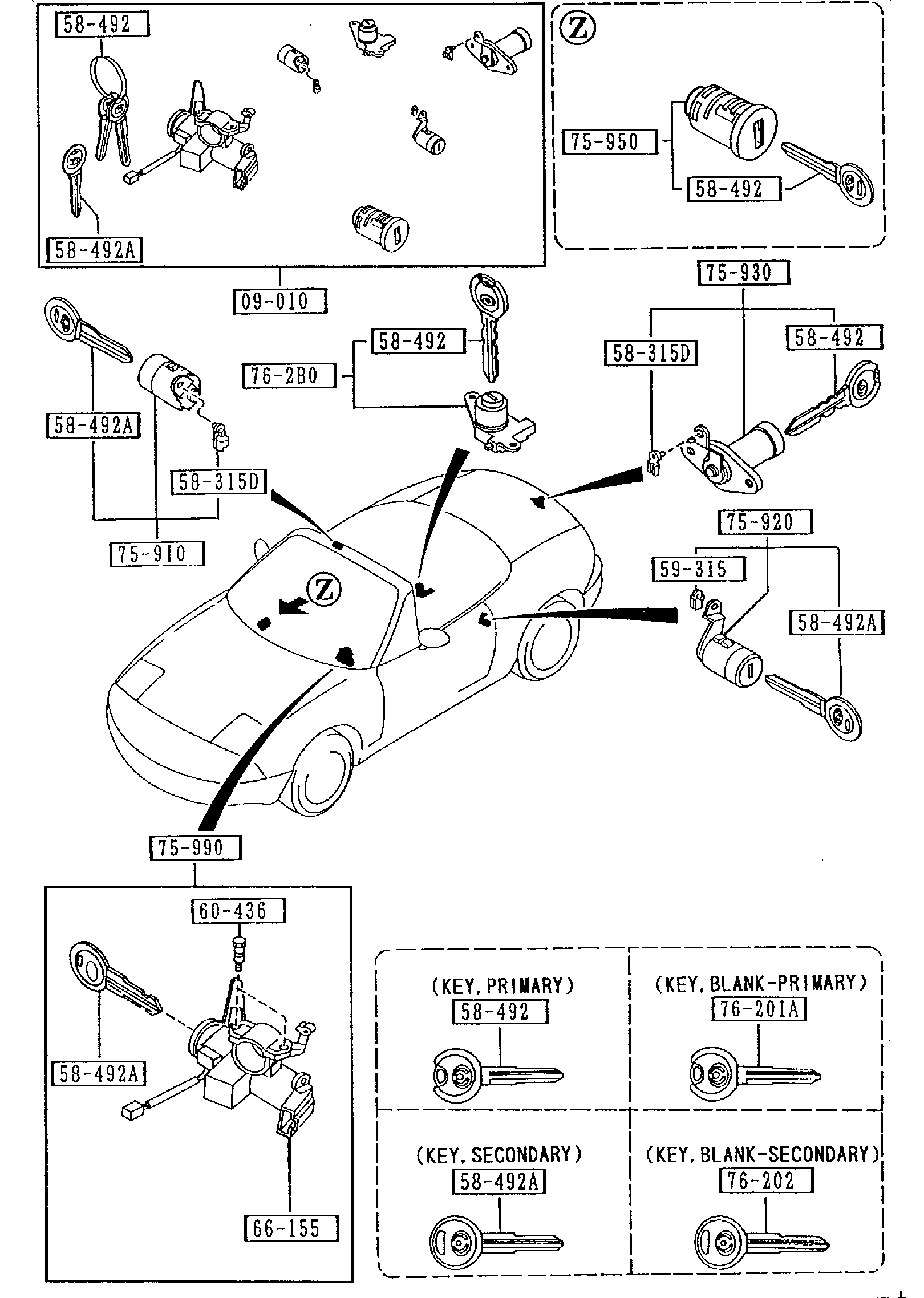 KEY SETS [1995 Miata] - Garage 56 Engineering