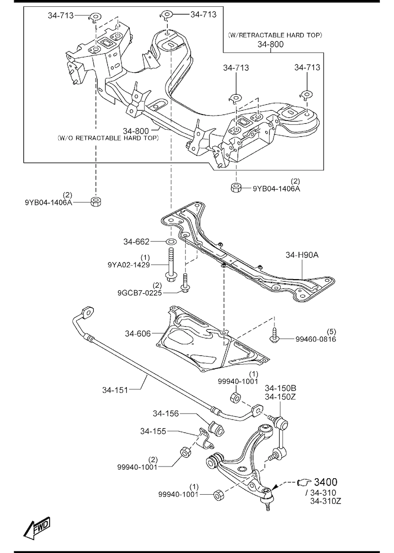 NC MX-5: Crossmember & Stabilizer - Garage 56 Engineering 