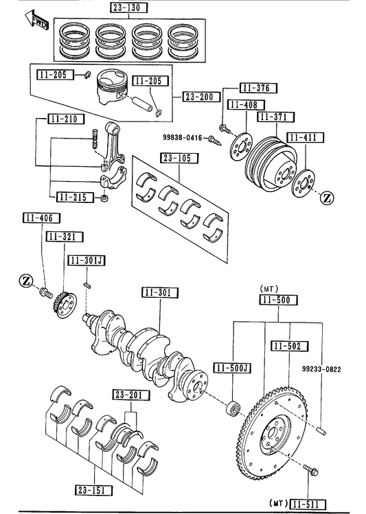 PISTON, CRANKSHAFT & FLYWHEEL [1993 MIATA] - Garage 56 Engineering