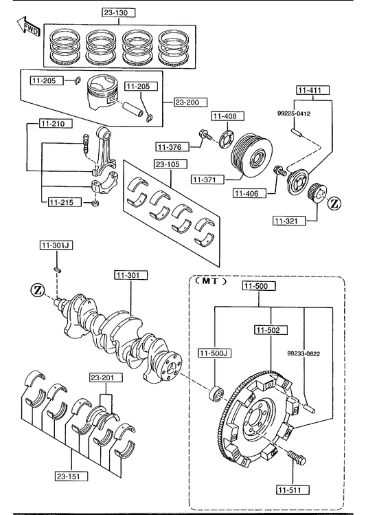 PISTON, CRANKSHAFT & FLYWHEEL [1994 Miata] - Garage 56 Engineering