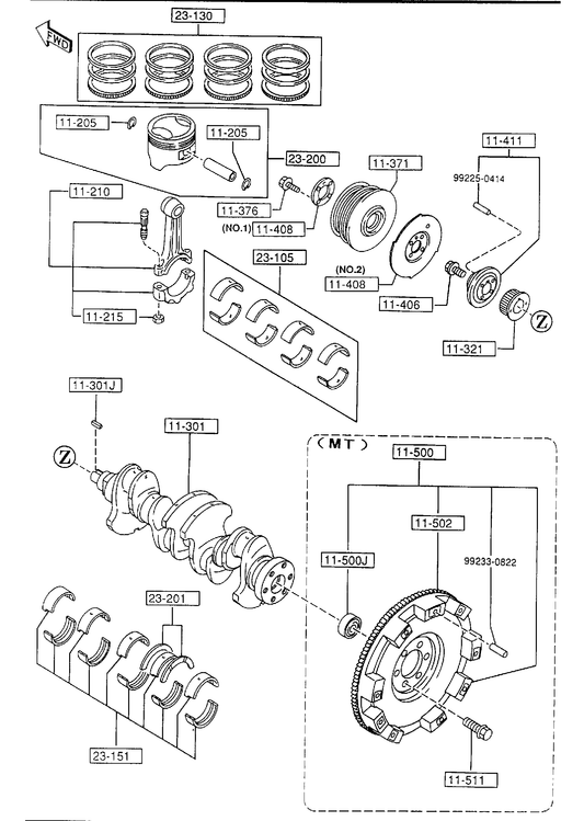 PISTON, CRANKSHAFT & FLYWHEEL [1995 Miata] - Garage 56 Engineering