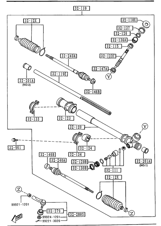 STEERING GEAR (W/O POWER STEERING) [1993 MIATA] - Garage 56 Engineering