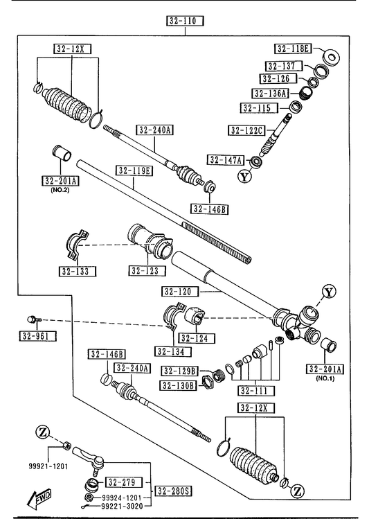 STEERING GEAR (W/O POWER STEERING) [1994 Miata] - Garage 56 Engineering