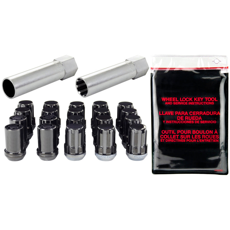 SplineDrive Tuner Lug Nut & Lock Kit – M12x1.5 Black - McGard 65557BK