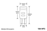 194 HP3 LED Bulb – Amber (Pair) - Diode Dynamics DD0018P