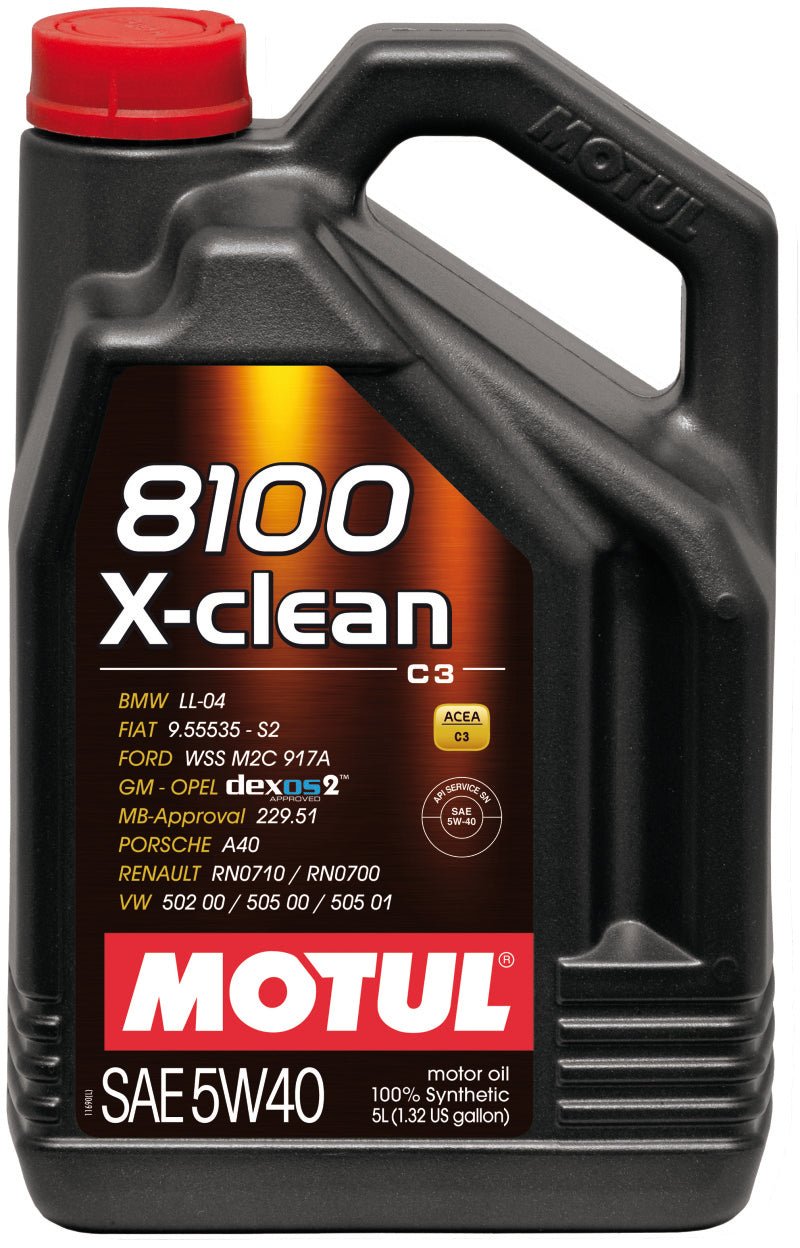 8100 X - CLEAN C3 5W40 Synthetic Engine Oil (5L) - Motul 102051 - Motor Oils - Motul at Garage 56 Engineering