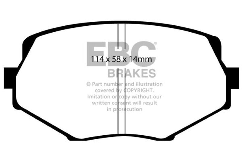 94 - 01 Mazda Miata Yellowstuff Front Brake Pads - EBC DP41002R - Brake Pads - Performance - EBC at Garage 56 Engineering