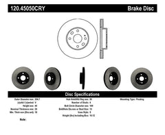 Centric 94 - 05 Mazda Miata MX - 5 (Normal Suspension) Front CryoStop Rotor - Brake Rotors - Drilled - Stoptech at Garage 56 Engineering