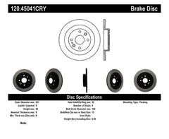 Centric 94 - 05 Mazda Miata MX - 5 (Normal Suspension) Rear Premium Brake Cryo Rotor - Brake Rotors - Drilled - Stoptech at Garage 56 Engineering