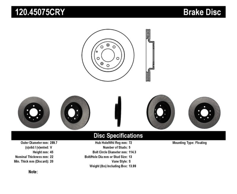 Centric Cryostop Front Brake Rotor - NC MX - 5 (06 - 15) - Brake Rotors - Drilled - Stoptech at Garage 56 Engineering