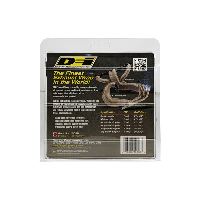 DEI Exhaust Wrap 2in x 50ft - Titanium - Exhaust Wrap - DEI at Garage 56 Engineering