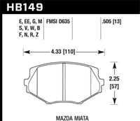 Hawk Black Race Front Brake Pads - NA8/NB Miata (94 - 05) - Brake Pads - Racing - Hawk Performance at Garage 56 Engineering