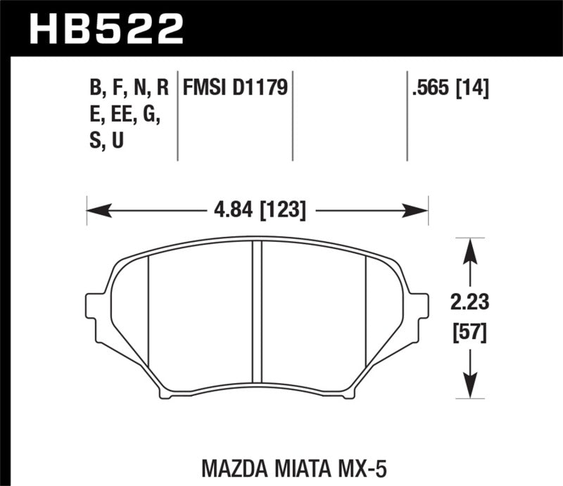 Hawk DTC - 70 Race Front Brake Pads - NC MX - 5 (06 - 15) - Brake Pads - Racing - Hawk Performance at Garage 56 Engineering