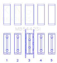 King Silicon Bi - Metal Aluminum Main Bearing Set (Size 0.75) - NC MX - 5 (06 - 15) - Bearings - King Engine Bearings at Garage 56 Engineering