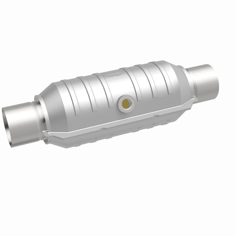 MagnaFlow Universal 2.25 - Inch Inlet/Outlet Center/Center Round Catalytic Converter – 11 - Inch Body x 5.125 - Inch Width x 15 - Inch Overall Length - Catalytic Converter Universal - Magnaflow at Garage 56 Engineering