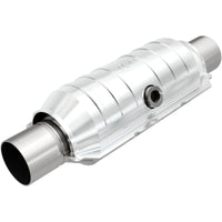 MagnaFlow Universal 2.25 - Inch Inlet/Outlet Center/Center Round Catalytic Converter – 11 - Inch Body x 5.125 - Inch Width x 15 - Inch Overall Length - Catalytic Converter Universal - Magnaflow at Garage 56 Engineering