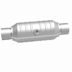 MagnaFlow Universal 2.25 - Inch Inlet/Outlet Center/Center Round Catalytic Converter – 11 - Inch Body x 5.125 - Inch Width x 15 - Inch Overall Length - Catalytic Converter Universal - Magnaflow at Garage 56 Engineering