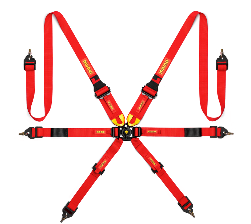 Momo Int. Camlock 6pt Clip In Restraint - Red - Seat Belts & Harnesses - MOMO at Garage 56 Engineering
