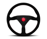 Momo Montecarlo Alcantara Steering Wheel 320 mm - Black/Red Stitch/Black Spokes - Steering Wheels - MOMO at Garage 56 Engineering