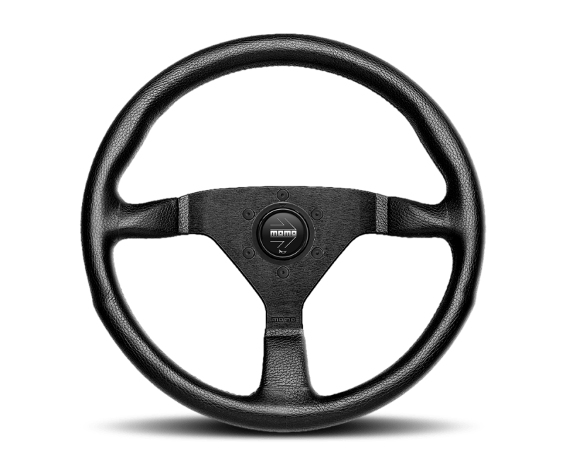 Momo Montecarlo Steering Wheel 320 mm - Black Leather/Red Stitch/Black Spokes - Steering Wheels - MOMO at Garage 56 Engineering