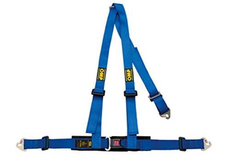 OMP 3 Point Harness - Blue - Seat Belts & Harnesses - OMP at Garage 56 Engineering