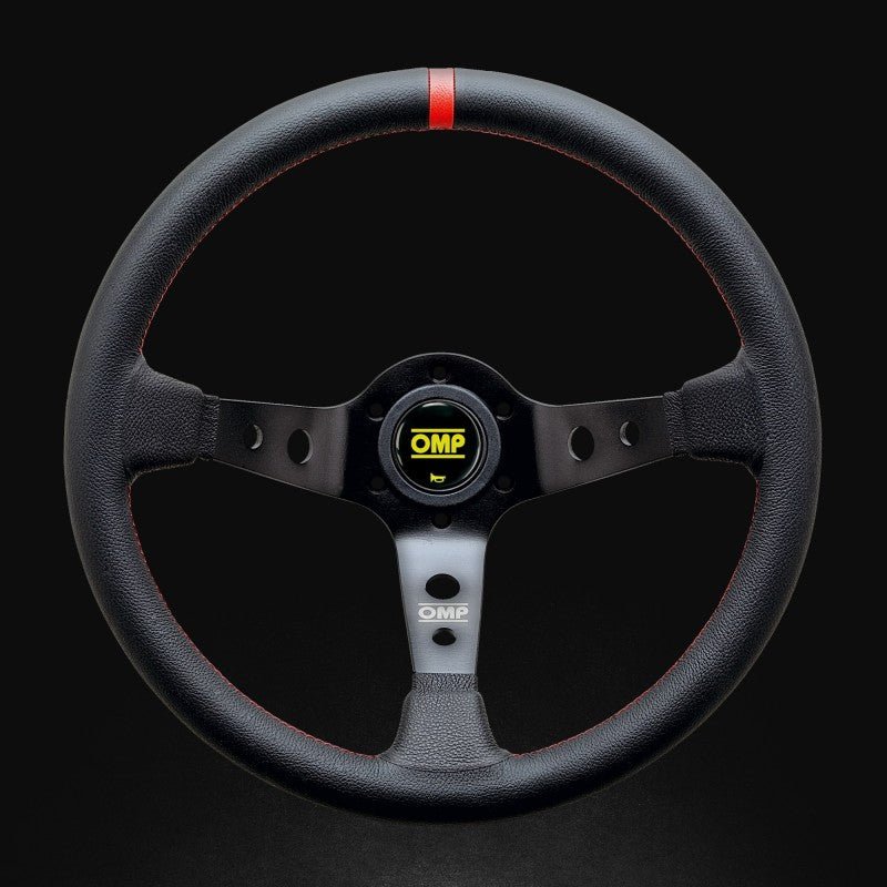 OMP Corsica Racing Steering Wheels 350mm - Black/Red - Steering Wheels - OMP at Garage 56 Engineering