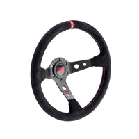 OMP Corsica Steering Wheel - Black Suede/Red - Steering Wheels - OMP at Garage 56 Engineering