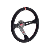 OMP Corsica Steering Wheel - Black Suede/Red - Steering Wheels - OMP at Garage 56 Engineering