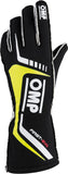 OMP First Evo Gloves Black/Yellow - Size XL (Fia 8856 - 2018) - Racing Gloves - OMP at Garage 56 Engineering