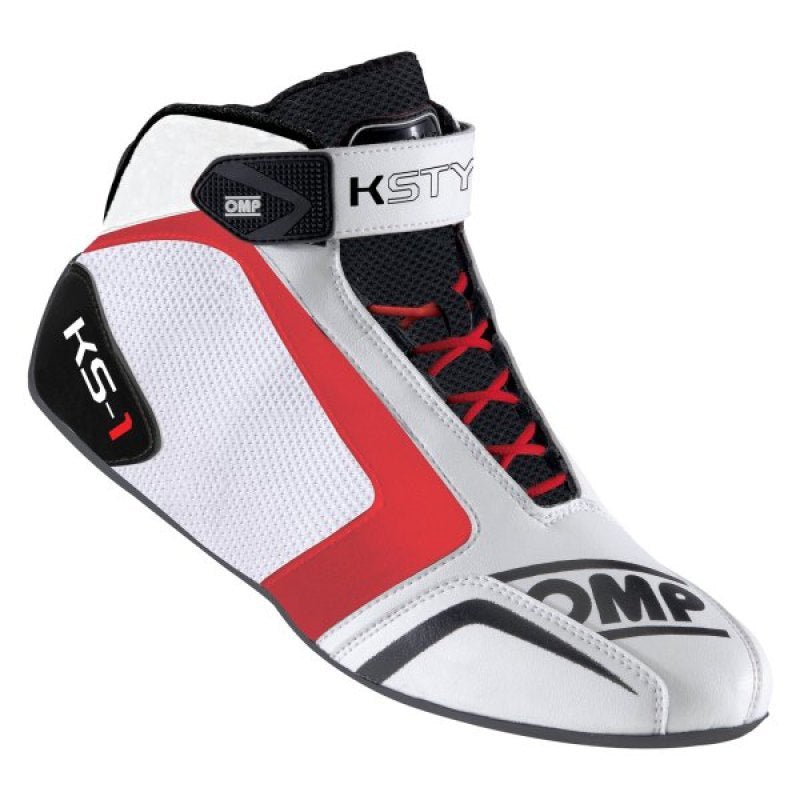 OMP KS - 1 Shoes White/Black/Red - Size 42 - Racing Shoes - OMP at Garage 56 Engineering