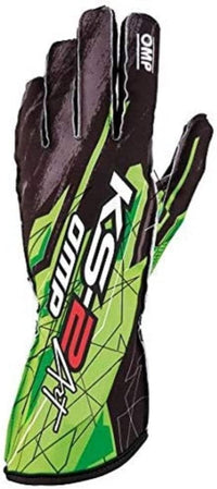 OMP KS - 2 Art Gloves Black/Green - Size XL - Garage 56 Engineering