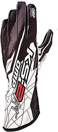 OMP KS - 2 Art Gloves Black/White - Size S - Racing Gloves - OMP at Garage 56 Engineering