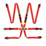 OMP Safety Harness First 2In Red (Fia 8853 - 2016) Pull Up - Steel Adj - Seat Belts & Harnesses - OMP at Garage 56 Engineering