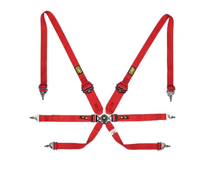 OMP Safety Harness One 2In Endurance Red Pull Down - (Fia 8853 - 2016) - Seat Belts & Harnesses - OMP at Garage 56 Engineering