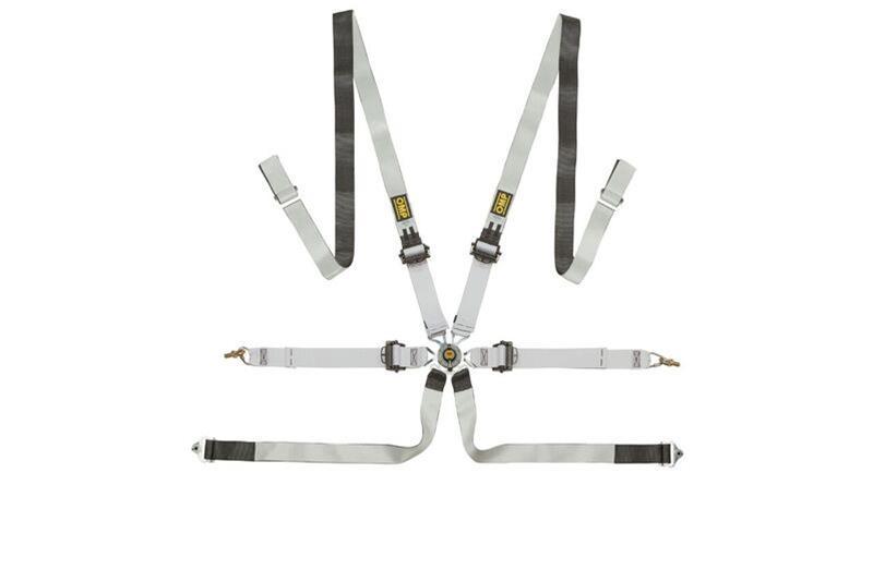 OMP Safety Harness One - D 2In Pull Down - Black/White (Fia 8853 - 2016) - Seat Belts & Harnesses - OMP at Garage 56 Engineering