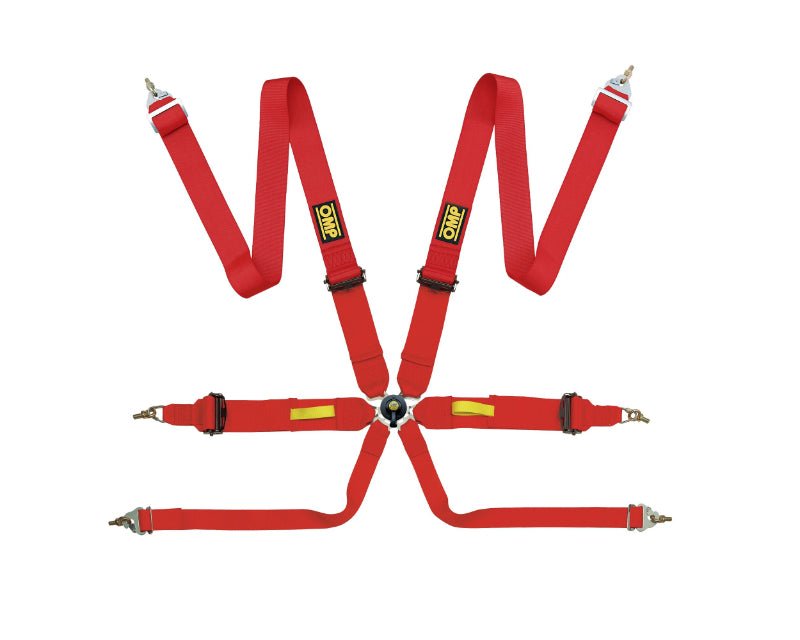 OMP Tecnica 3 Safety Harness Red - Seat Belts & Harnesses - OMP at Garage 56 Engineering