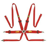 OMP Tecnica 3/2 Safety Harness - Red - Seat Belts & Harnesses - OMP at Garage 56 Engineering