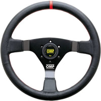 OMP WRC Steering Wheel Black/Red Leather - Steering Wheels - OMP at Garage 56 Engineering