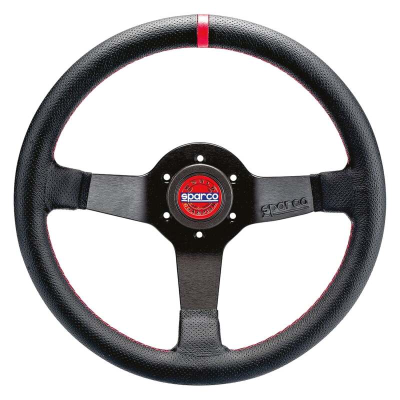 Sparco Steering Wheel R330 Champion Black Leather / Red Stiching - Steering Wheels - SPARCO at Garage 56 Engineering