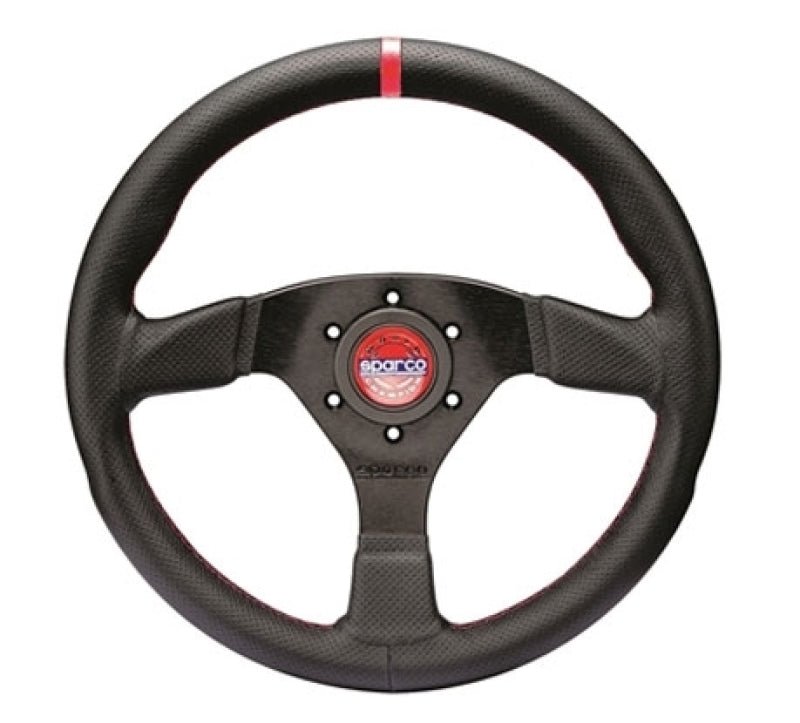 Sparco Steering Wheel R383 Champion Black Leather / Red Stiching - Steering Wheels - SPARCO at Garage 56 Engineering