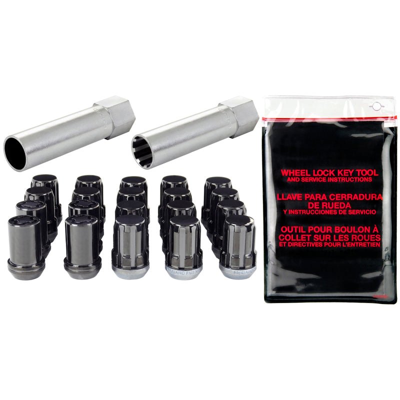 SplineDrive Tuner Lug Nut & Lock Kit – M12x1.5 Black - McGard 65557BK - Lug Nuts - McGard at Garage 56 Engineering